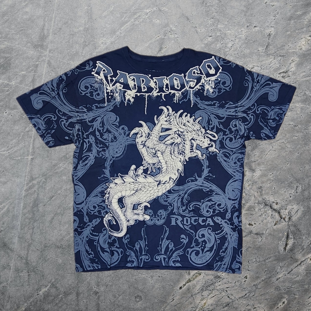 ๐ Rabioso Brand Dragon Skull "Bad Manners" Graphic Art Men's T-Shirt XL๐ - Picture 1 of 6